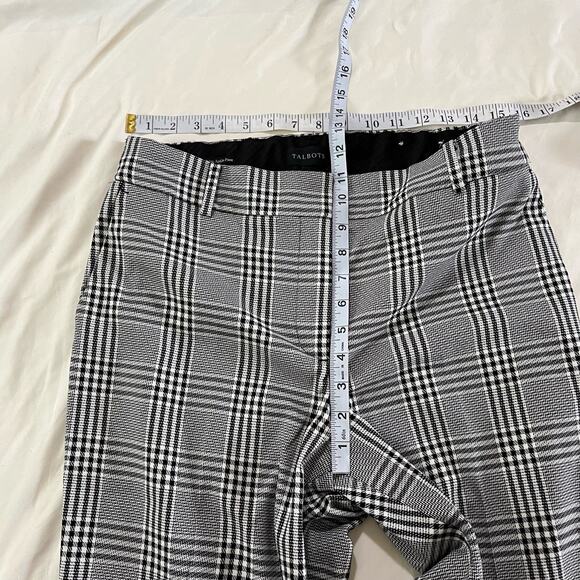 Talbots Black & White High Waisted Plaid Preppy Hampshire Ankle Pants Wmns Sz 12 - Picture 10 of 11
